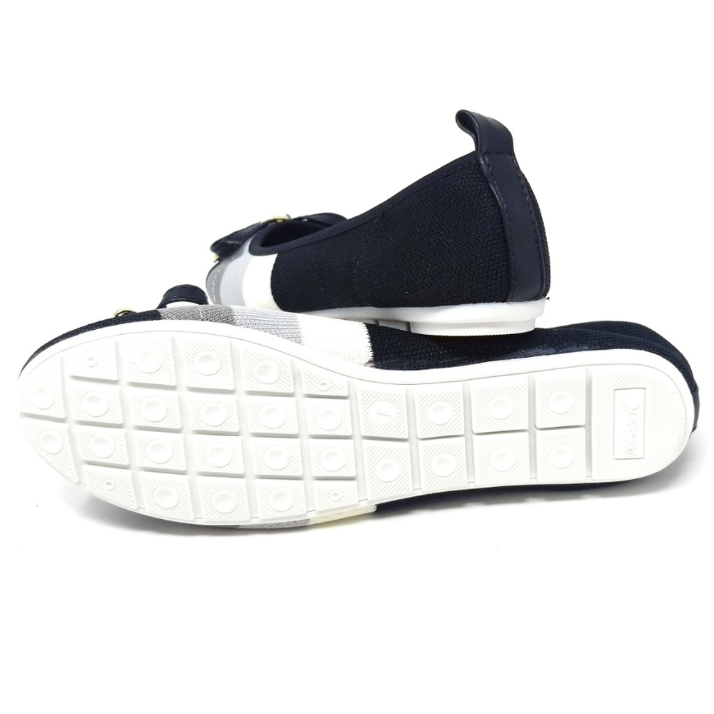 Women's Knit Ballet Flats w. Bow, KT-1802, Black - Picture 5 of 5